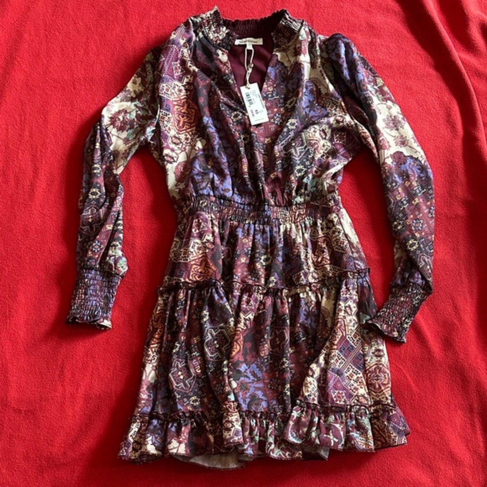 Heartloom Long Sleeve Patchwork Pattern Dress - P… - image 1